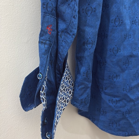Robert Graham Blue Patterned Button Down Shirt - men’s size XL - Picture 6 of 7
